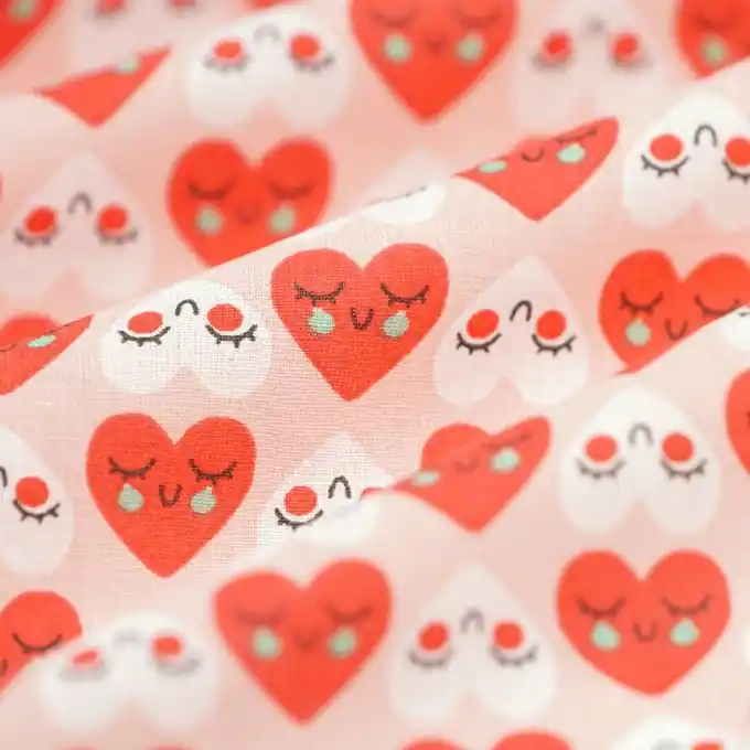 Cretonne Herzen rosa Kostenfreie Lieferung