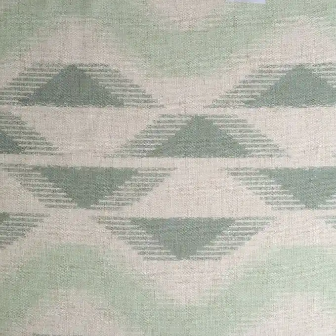 Rabatt Leinenstoff Ikat Grün Extra Breit