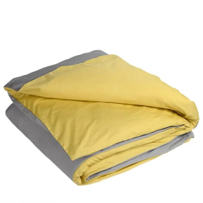 Kostenloser Rückversand Bettbezug Perkale gelb grau 260x240cm