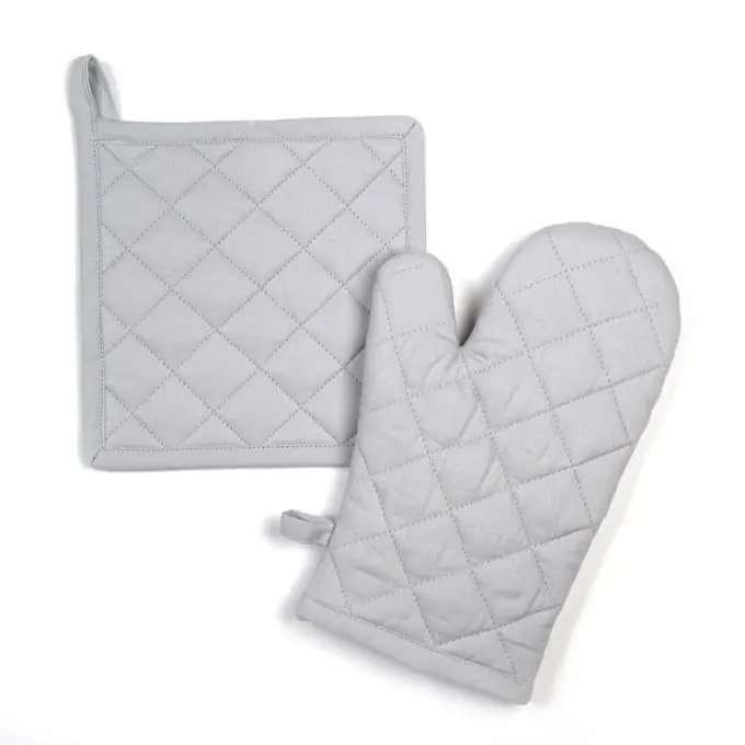 Set aus Topfhandschuh und Topflappen, grau Heute Kaufen