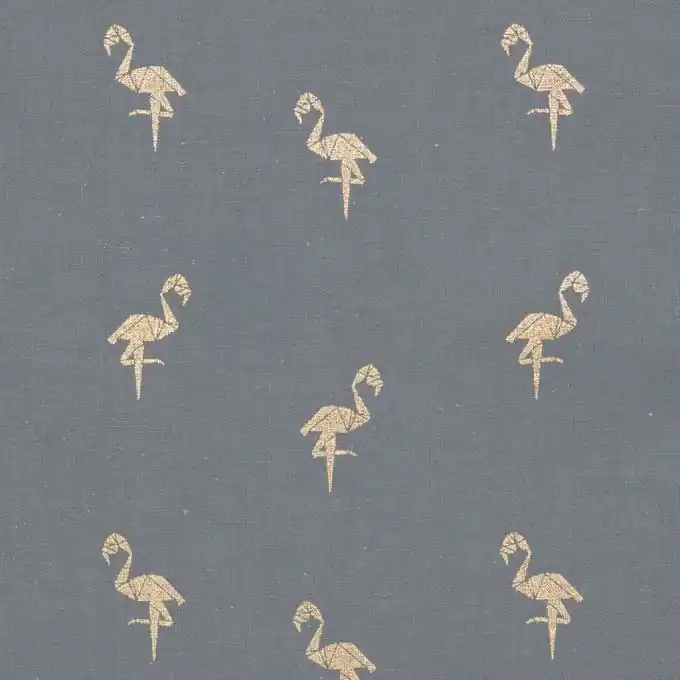 Meistverkauft Leichter Baumwollstoff Goldene Flamingos 145 cm Breite