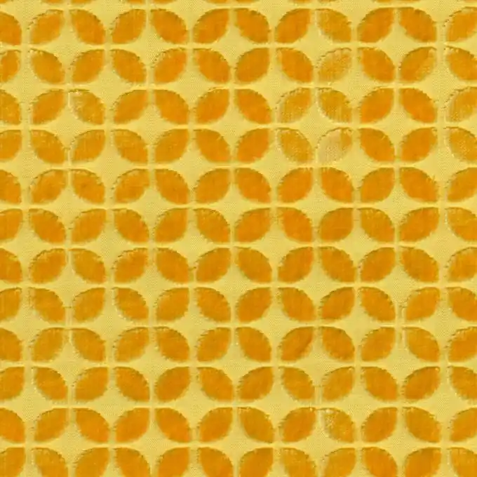 Exklusiv Jacquard Samtstoff Kugel gelb