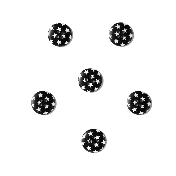 Knöpfe Sterne schwarz 18 mm Markenware