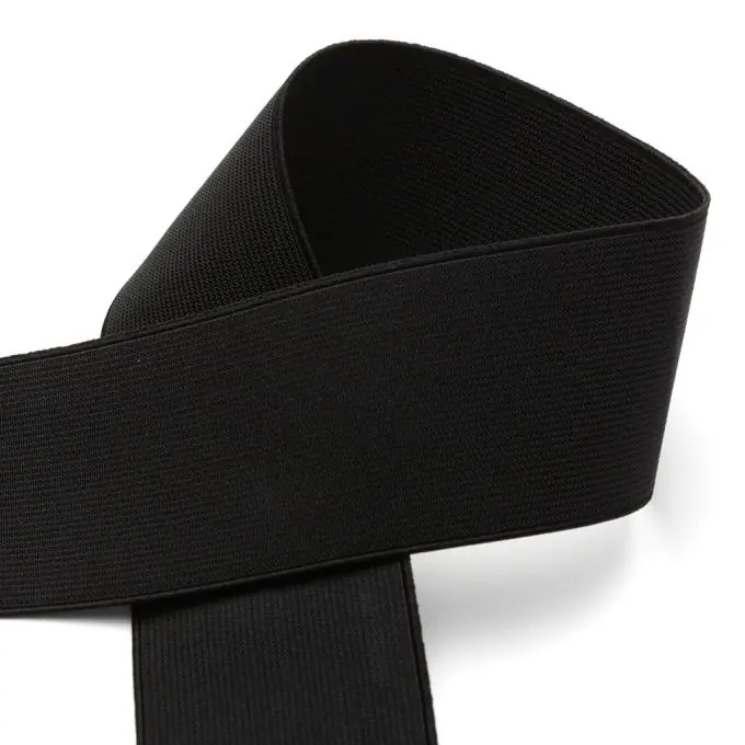 Exklusiv Geripptes Gummiband, schwarz