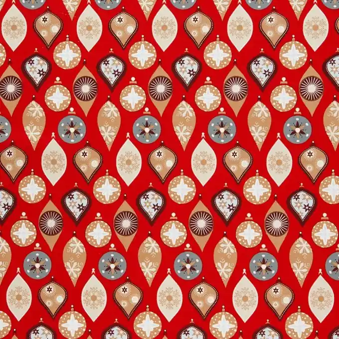 Aktuell Baumwollstoff Weihnachtskugel