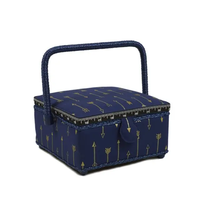 Nähkasten 20cm Blau mit Pfeilmuster Solange Der Vorrat Reicht