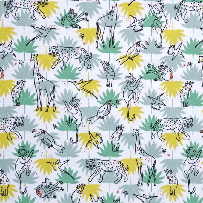 Letzte Chance Baumwollstoff Tiere Dschungel