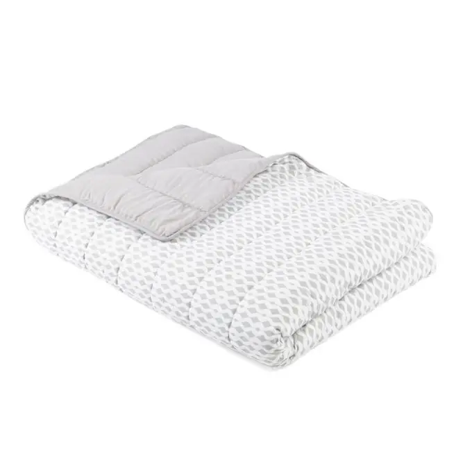 Geometrisches Wendebettüberwurf Grau 120×250 cm Markenware