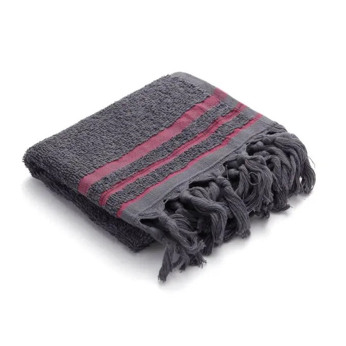 Hammam Gästehandtuch 30x50cm Grau/Rot Finale Aktion