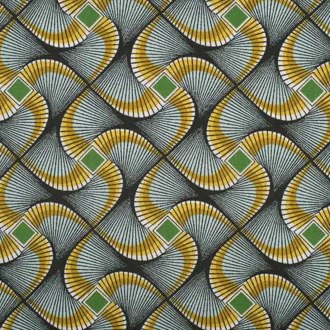Afrikanischer Wax-Stoff, grün Weltweiter Versand