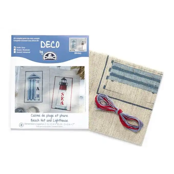 Kreuzstich-Set Strandhütte & Leuchtturm 10x18cm Begrenztes Angebot