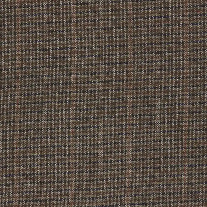 Echt Pied-de-Poule Stoff Kaki Braun 145cm Laize