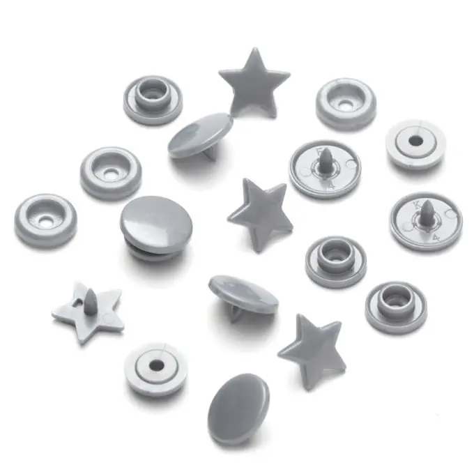 Begrenztes Angebot Druckknöpfe Color Snaps, in Sternform und rund – Grau