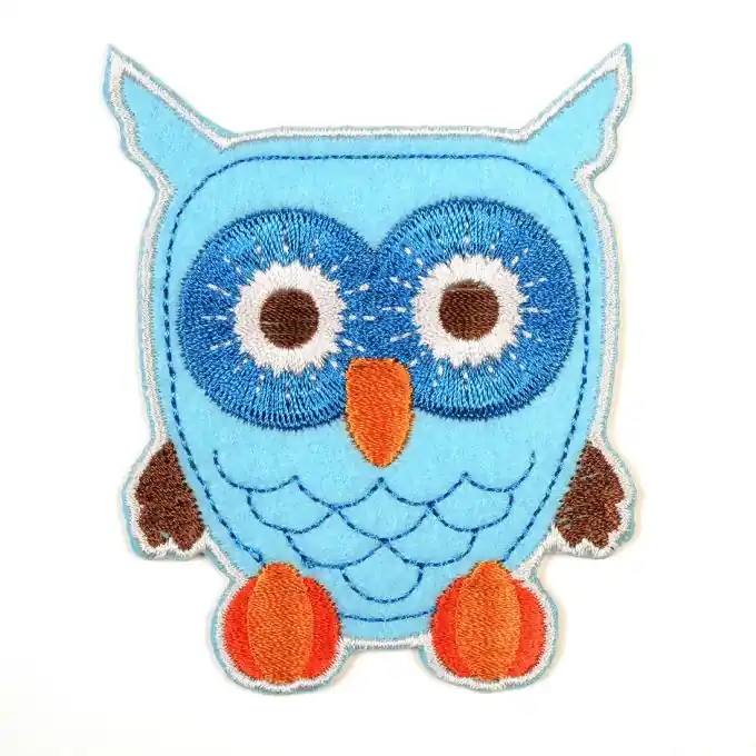 Thermoklebende Eulenmotiv, blau Top-Preis
