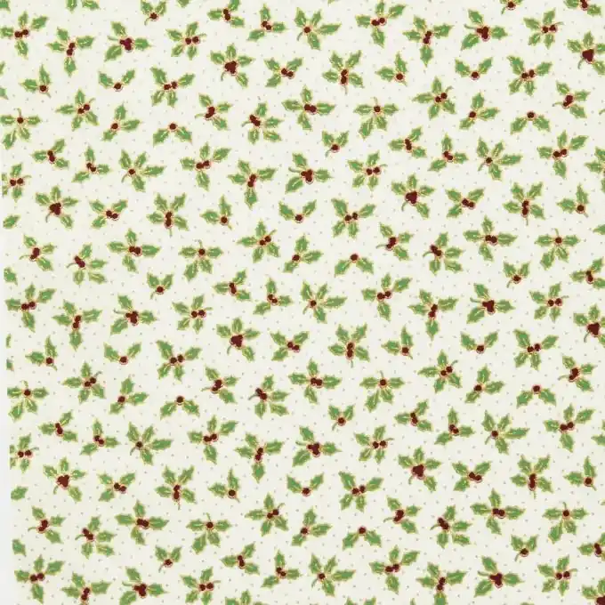 Nur Für Kurze Zeit Cretonne noËl houx ecru