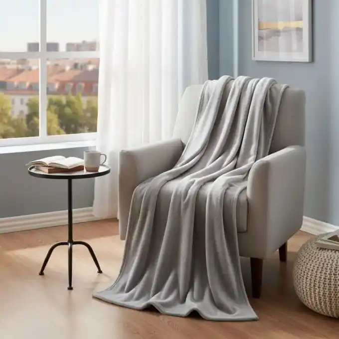 Kostenloser Versand Flanelldecke Grau 125×150 cm Unifarben