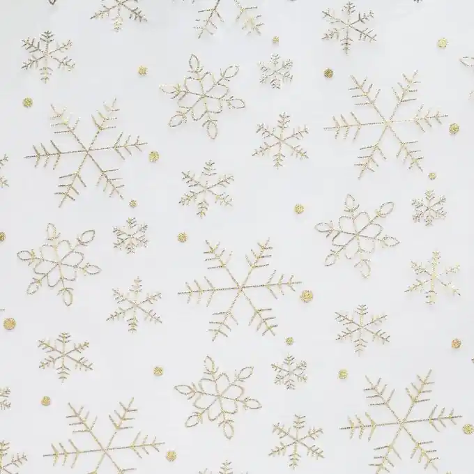 Im Trend Gedruckter Weihnachtsflöckchen-Organza-Vorhang