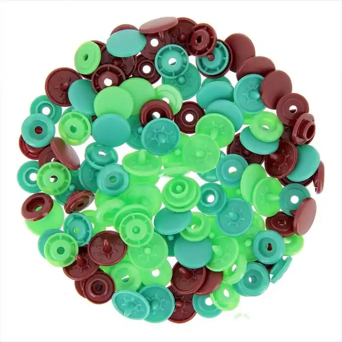 Druckknöpfe Color Snaps, grün und braun Nur Für Kurze Zeit