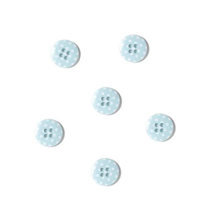 Beliebt Knöpfe Vichy mit Punkten 18 mm blau weiß