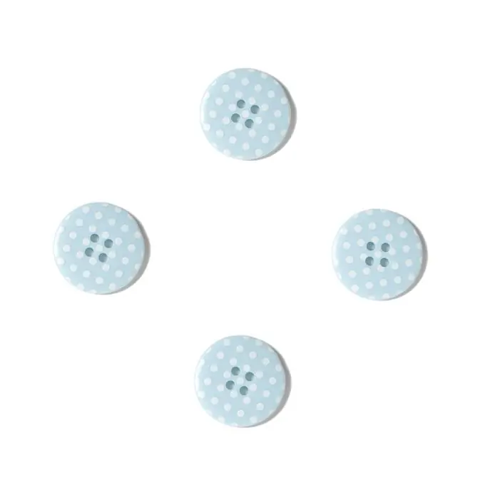 Neue Kollektion Knöpfe Vichy mit Punkten 25 mm blau weiß