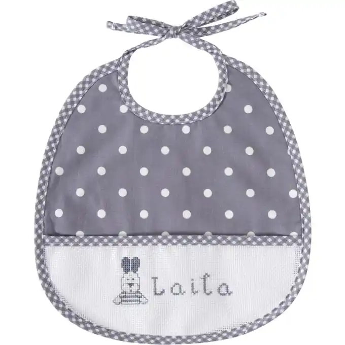 Stick-Babylätzchen Blaugrau 6 Monate Must-Have