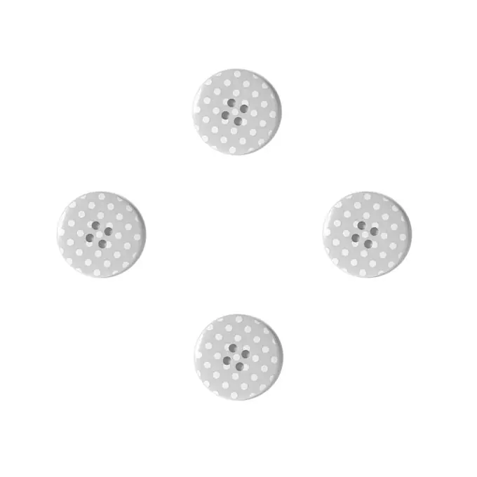 Knöpfe hellgrau mit weißen Punkten 25 mm Kostenfreie Lieferung