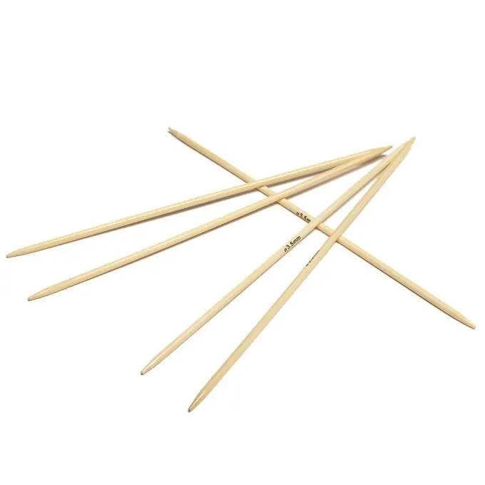 Must-Have Stricknadeln mit doppelter Spitze aus Bambus, 20 cm