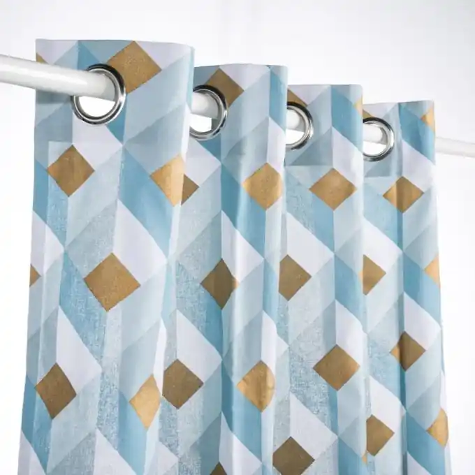 Premium Majorelle Würfel Baumwollvorhang 140x250cm