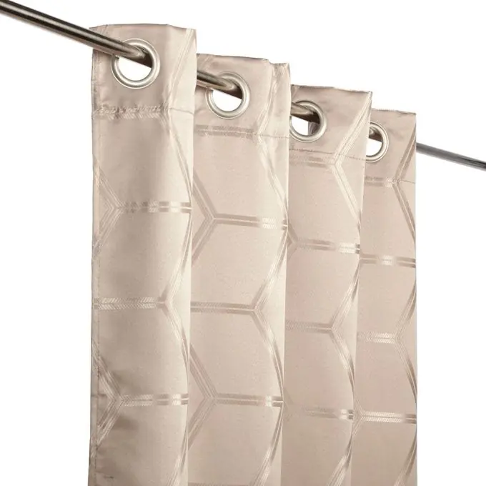 Aktuell Hexagon Jacquardvorhang H140 x L260 cm – Grau