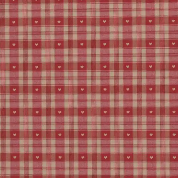 Jacquard-Stoff Cervin, rot mit Karomuster Heute Kaufen