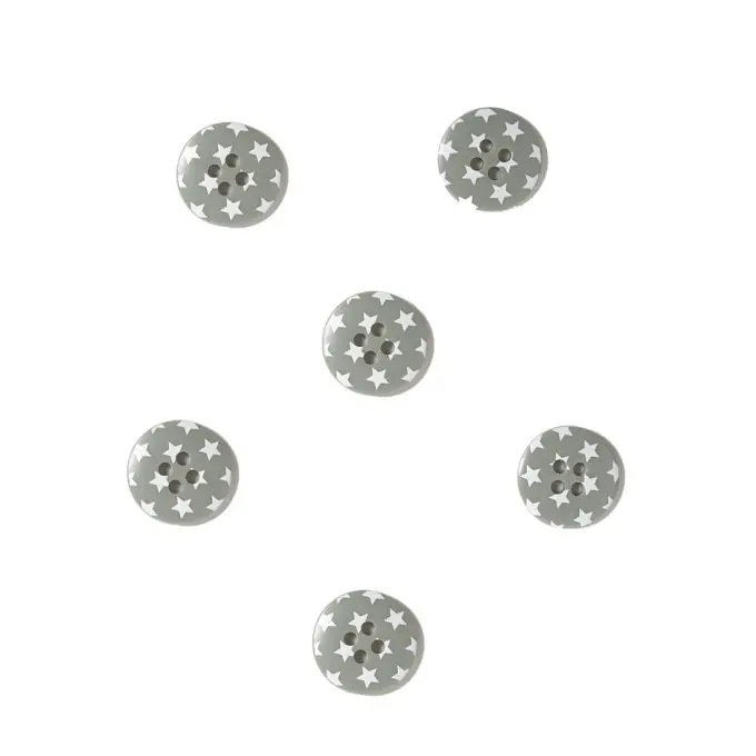 Knallerangebot Knöpfe Sterne dunkelgrau 18 mm