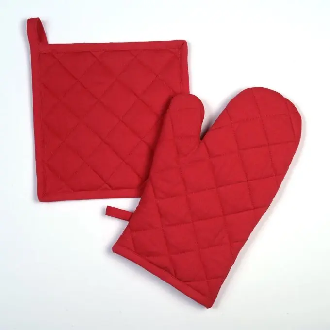 Markenprodukt Handschuh- und Topflappen-Set rot