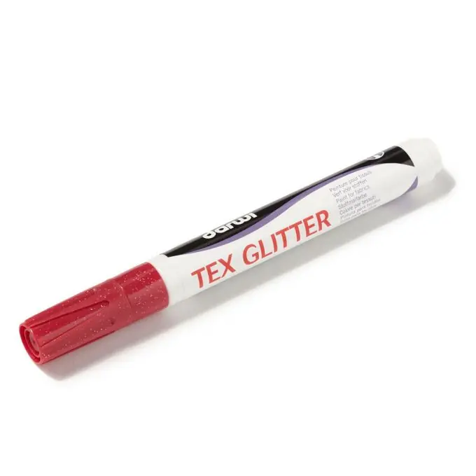 Roter Glitzer-Textilfilzstift Exklusiv