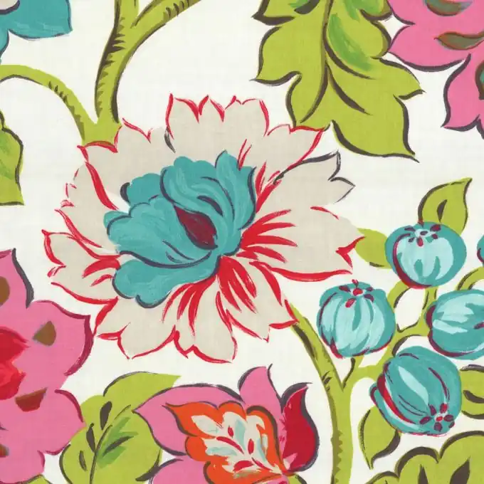 Geprüft Deko-und Vorhangsstoff California mit Blumen