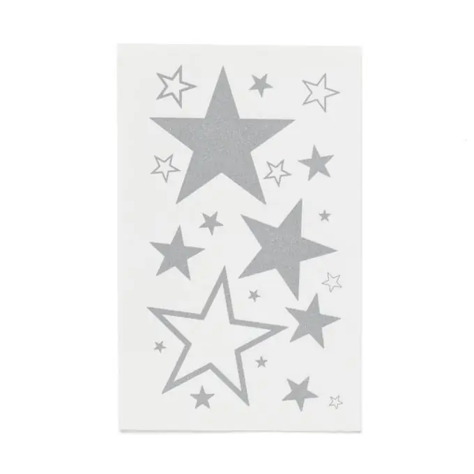 Original Thermoklebende Verzierung in Form von Sternen – Silberfarben