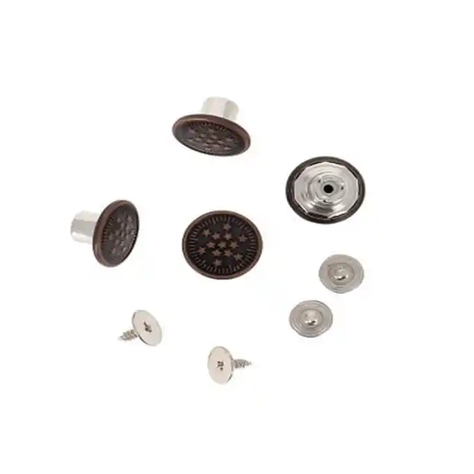 Patentknöpfe, Sterne, Blister, bronzefarben Echt