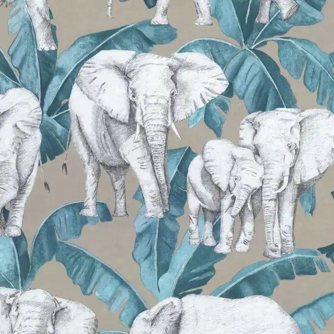 Deko-und Vorhangsstoff mit Elefanten Zertifiziert
