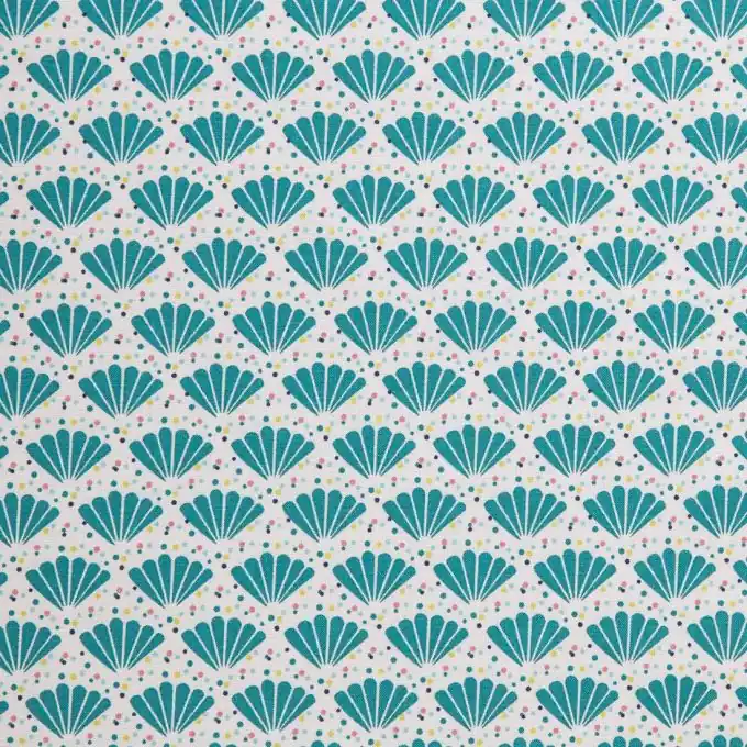 Baumwollgewebe mit Fächern und Peacock Top-Angebot