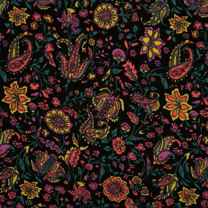 Schwarzer Viskose-Kaschmir-Stoff 140 cm Breite Ab Werk