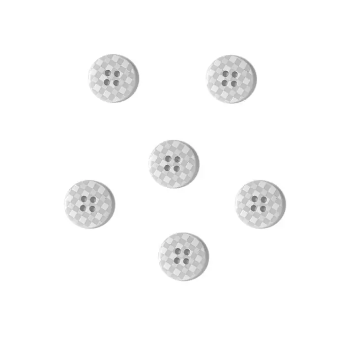 Knöpfe Vichy mit Punkten 18 mm weiß grau Versand Am Gleichen Tag