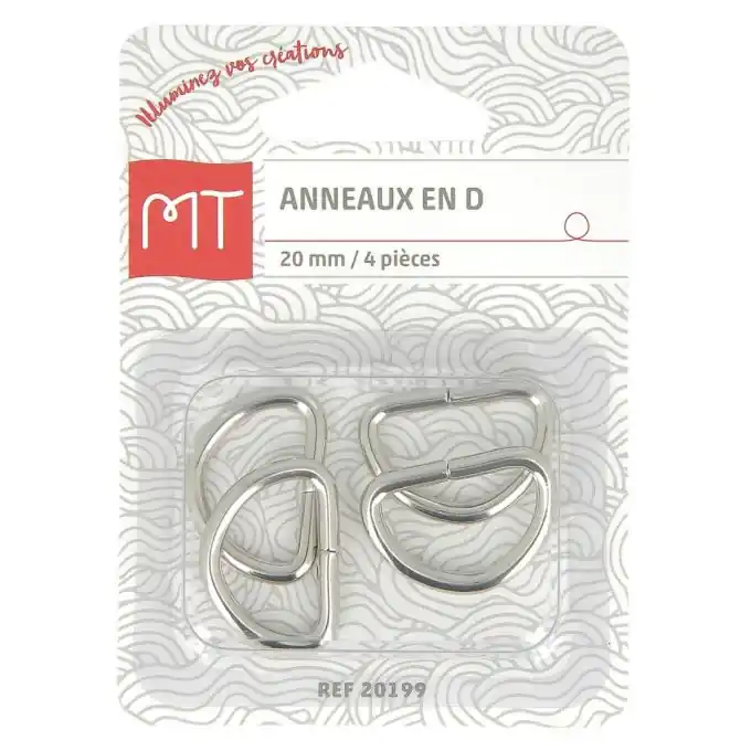 Gleich Bestellen D-Ringe für Taschenhenkel, 20 mm – Nickel