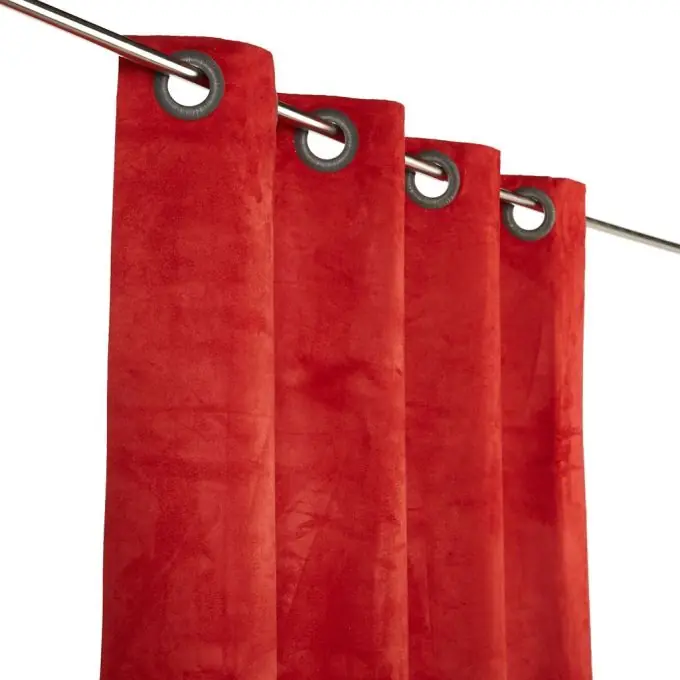 Doppelseitiger Vorhang Rot/Kirsch 150×260 cm Suedine Handgefertigt