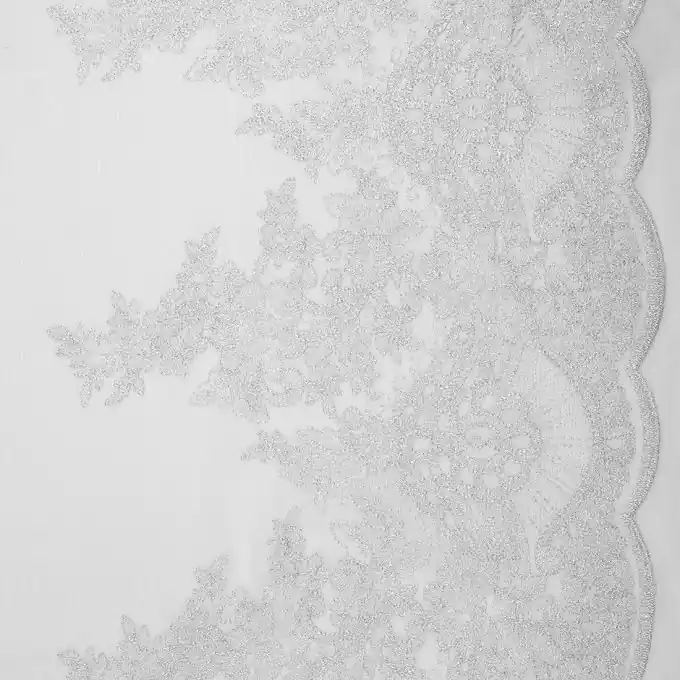 Voile-Stoff silberfarben weiss Geld-Zurück-Garantie