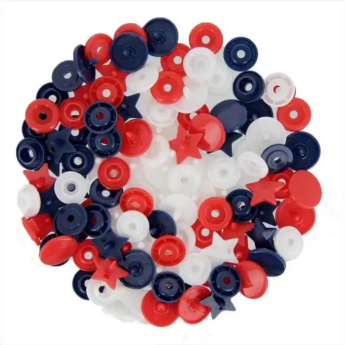 Druckknöpfe Color Snaps, in Sternform und rund Kracherpreis