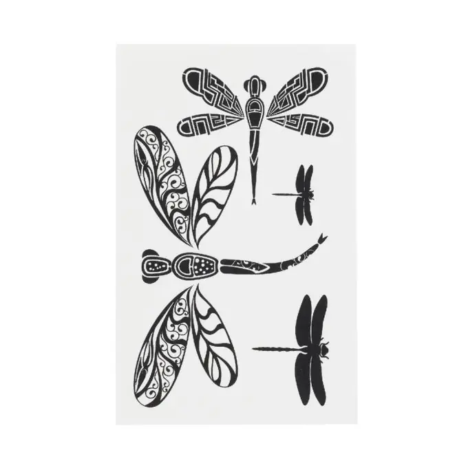 Solange Der Vorrat Reicht Bügelverzierung Libellen – Schwarz