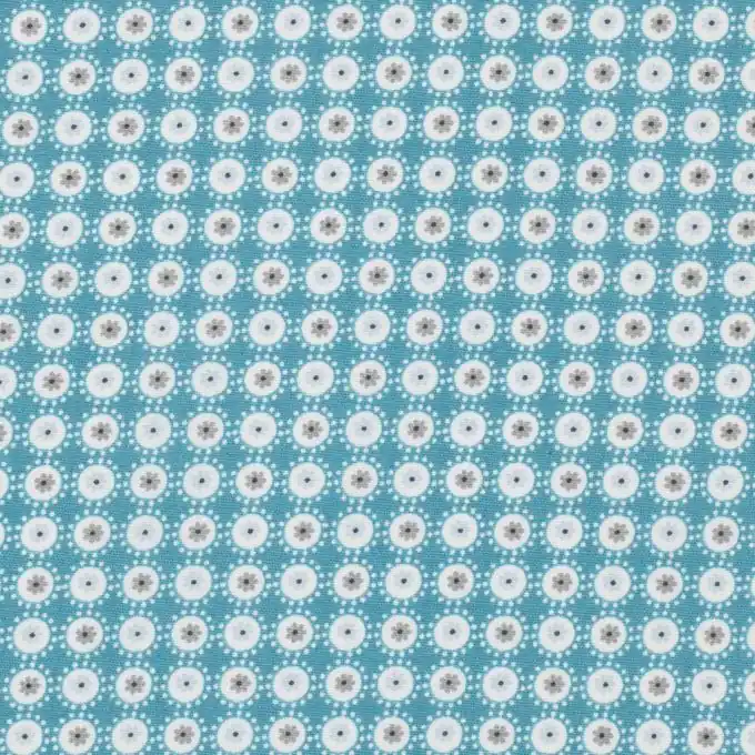 Echt Baumwollstoff Blumen Colette blau