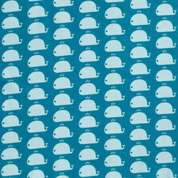 Günstig Baumwollstoff blau, Walmotiv