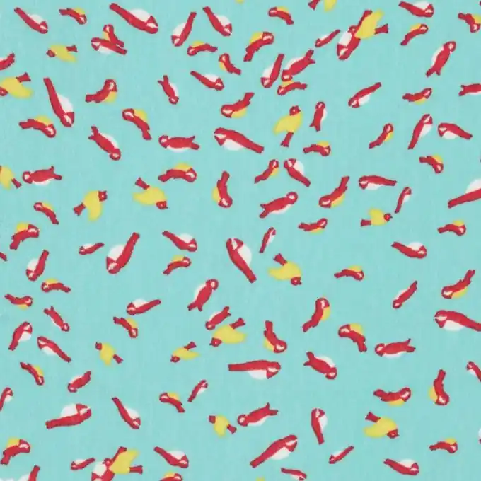 Blaue Vogel Crepe Stoff 150cm Breite Angebot