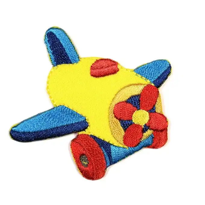 Bügelbild Flugzeug gelb Kracherpreis