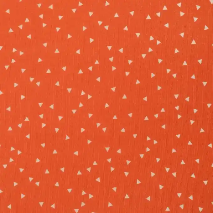 Markenprodukt Baumwollstrickstoff Orange Dreiecke – 160cm Breite